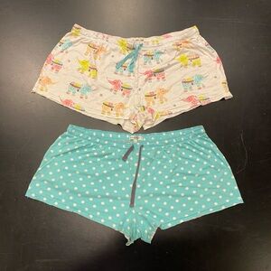 2 Pc PJ SALVAGE Pajama Shorts Lot Elephants & Polka Dots Soft Fabric XL
